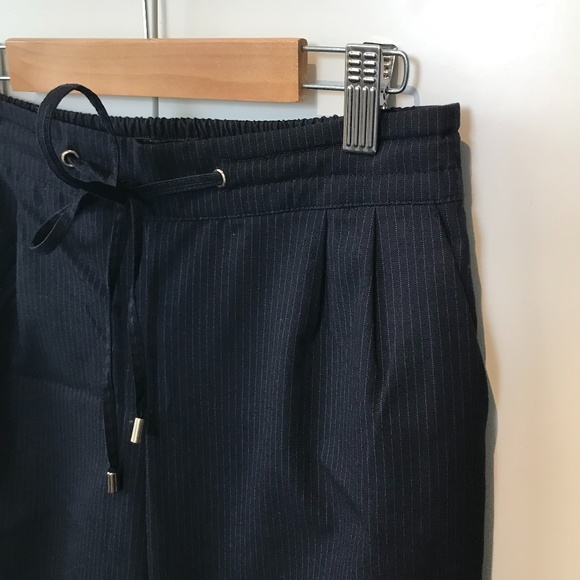 Zara Dark Navy Pinstripe Pants - Picture 1 of 7